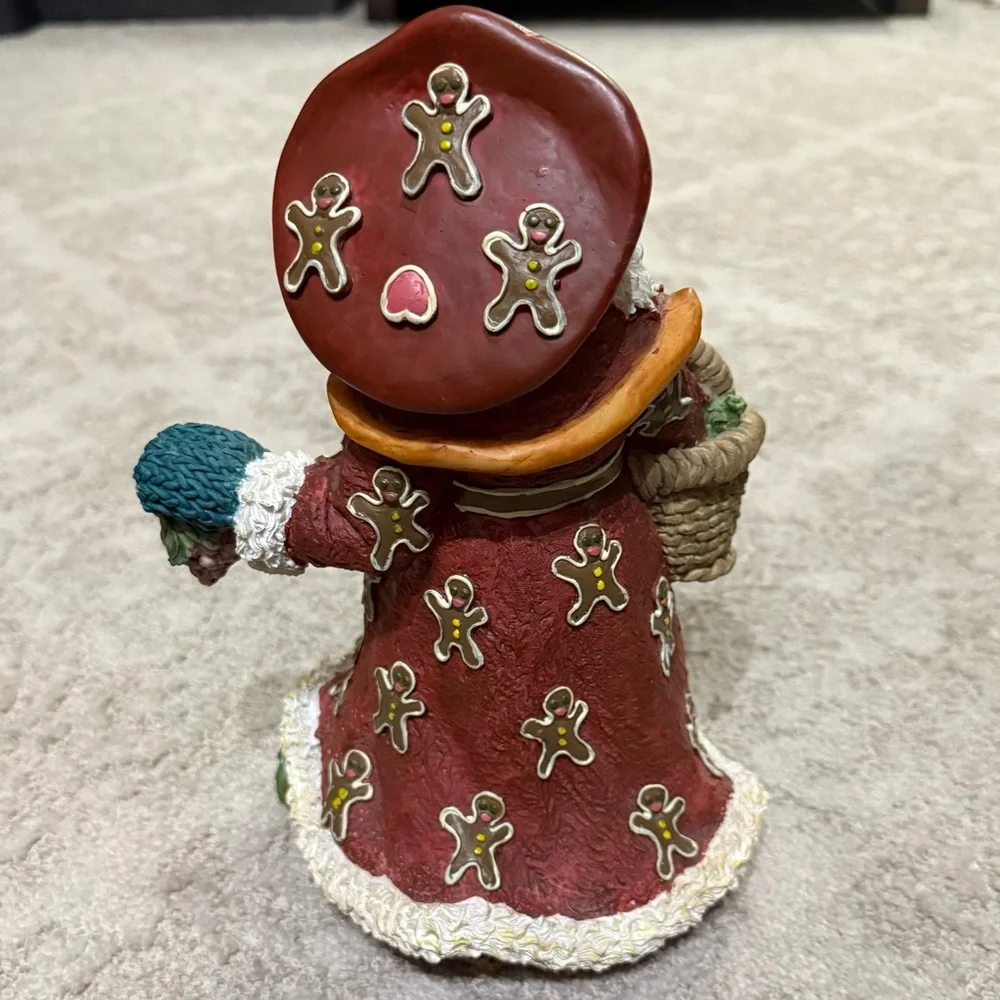 Festive Gingerbread Santa Claus Figurine - Red and Green